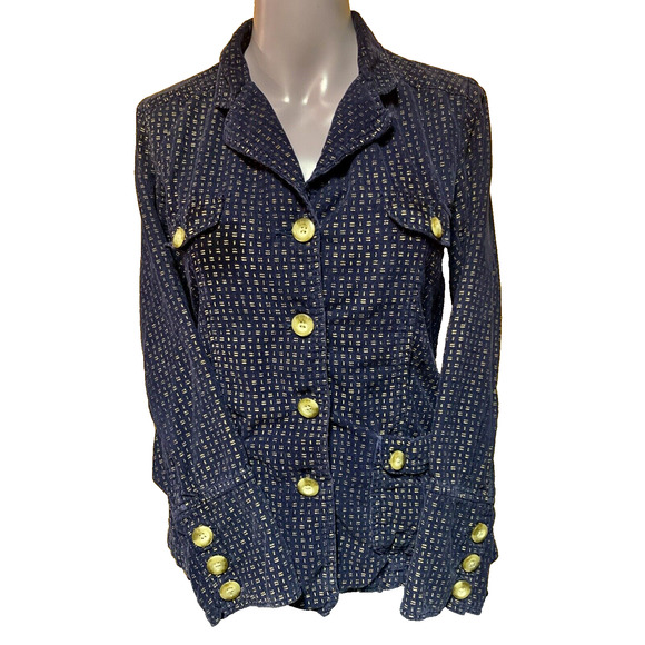 Sundance Jacket Womens XS Extra-Small Navy Button Up Cottage Core Corduroy Coat - Picture 4 of 7